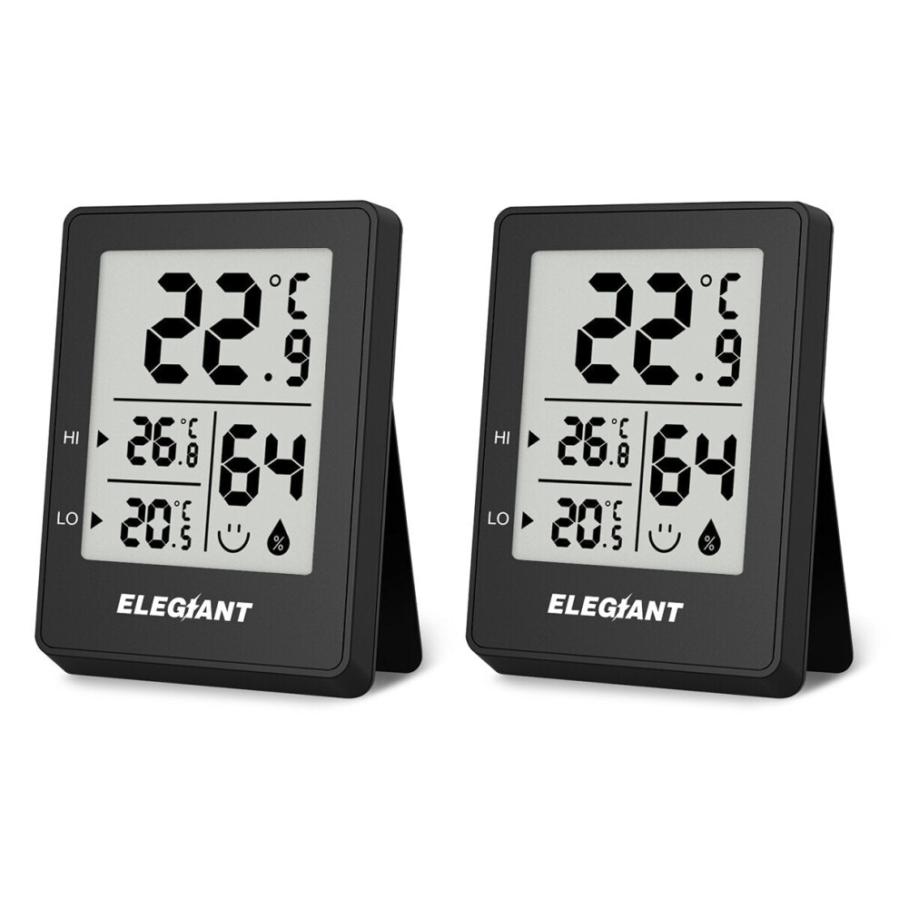 (Black) Digital Indoor Hygrometer Thermometer Rome Temperature Humidity Sensor Monitor C/F