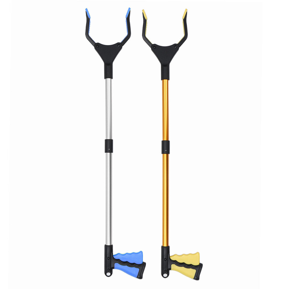 (Yellow) Industrial Heavy Duty Pick Up Tool Reacher Grabber Trash Rotating Hand Stick Tools Kit