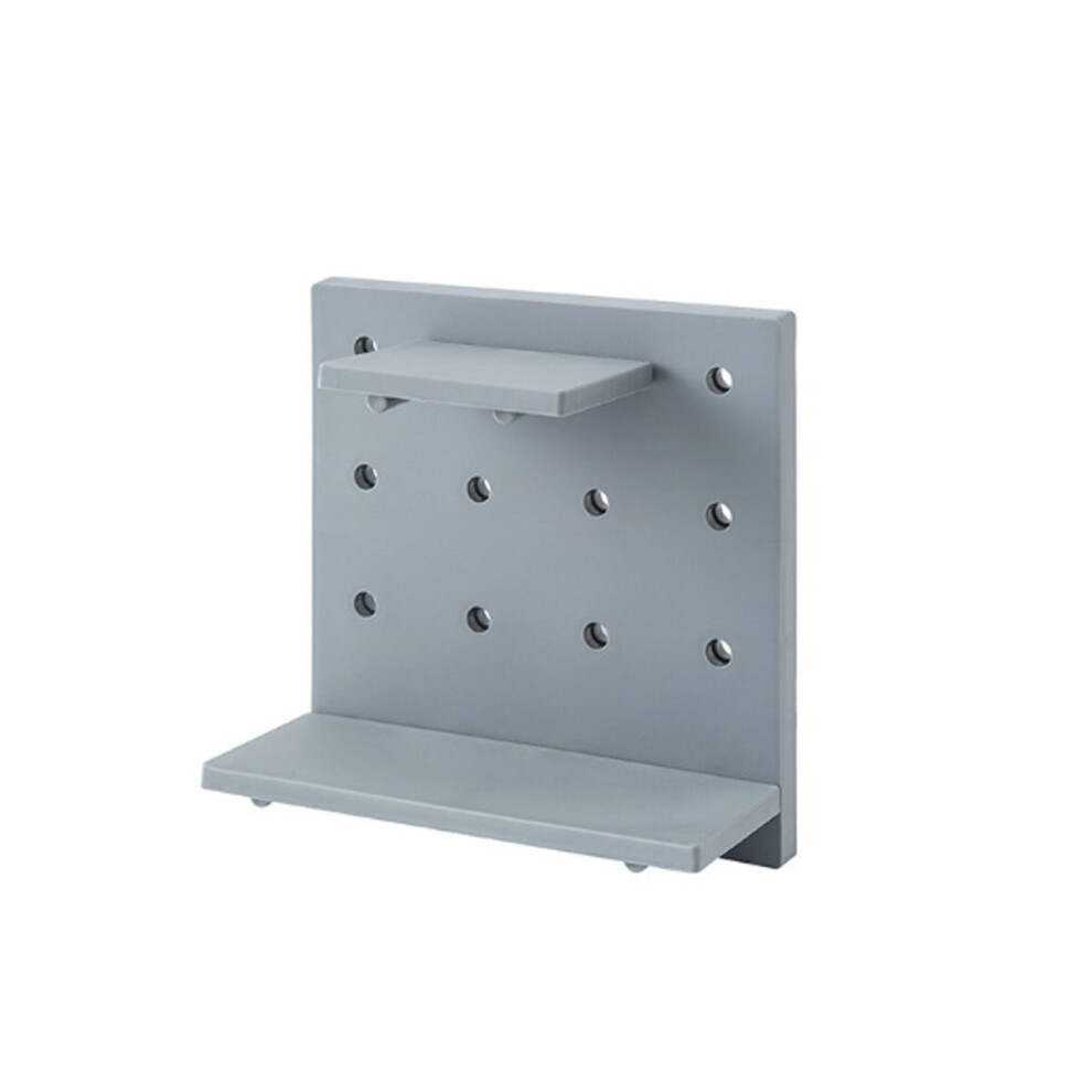 (Pink) Plastic Wall Mount Hole Plate Storage Rack Floating Hanging Shelf Display Board