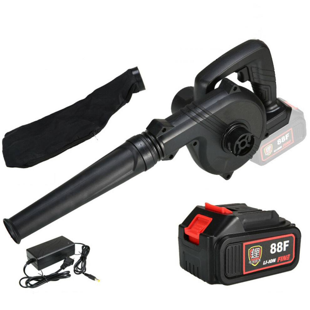 (One Battery) 88VF 1500W 2-in-1 Electric Air Blower Wireless Vehicle Computer Vacuum Dust Collector Leaf Cleaner