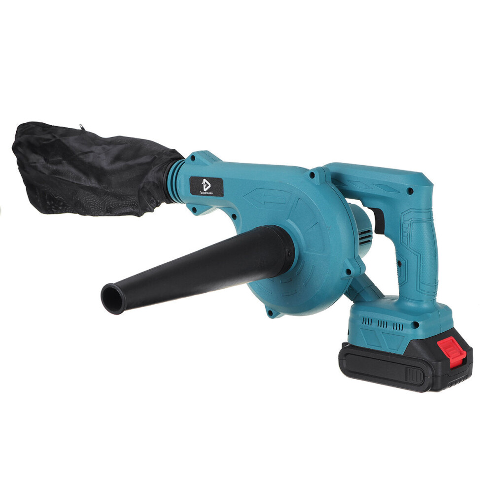 (One Battery, AU Plug) 2 IN 1 Cordless Electric Air Blower Vacuum Suction Leaf Computer Dust Collector Cleaner
