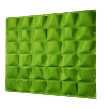 (Green, Vertical) 18 Pockets Wall Hanging Planting Bags Garden Vertical Planter Growing Pots Green