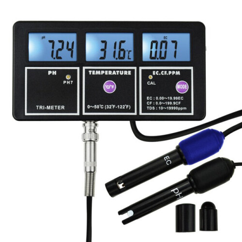 5 In 1 Water Quality Multi-parameter PH EC CF TDS(ppm) Temp Tester Meter Aquariums Hydroponics Pool Fish Tank Pond Drinking 1