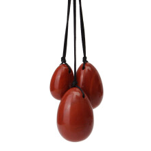 3Pcs Drilled Natural Smokey Quartz Crystal Yoni Egg With Storage Pouch Cords Manual Massager