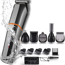 6 in 1 Cordless Display Electric Hair Clipper Beard Grooming Kit Waterproof USB Rechargeable Hair Razor
