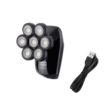 (5 Head Razor+Cable) 5 In 1 7D Electric Shaver Beard Razor USB Rechargeable Bald Head Shaver Sideburns Nose Hair Trimmer