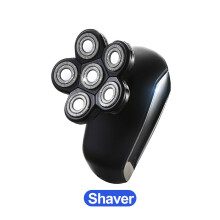 (Shaver) 5 In 1 6 Heads Professional Men's Electric Shaver Display Rechargeable Nose Beard Trimmer Razor Facial Cleaning Brush W/ 3pcs Limit Combs