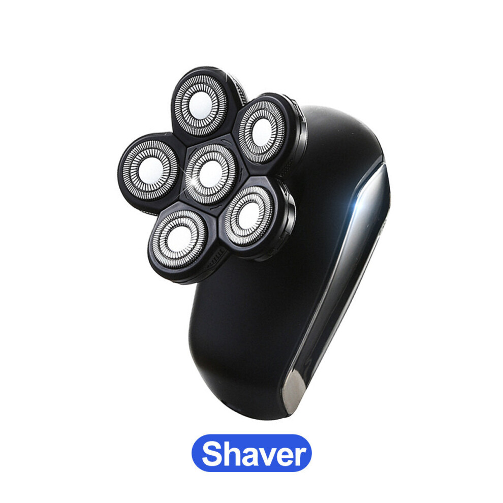 (Shaver) 5 In 1 6 Heads Professional Men's Electric Shaver Display Rechargeable Nose Beard Trimmer Razor Facial Cleaning Brush W/ 3pcs Limit Combs