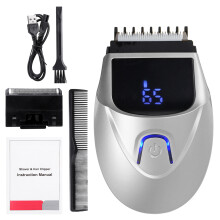 (Silver) 2 in 1 Electric Hair Clipper Trimmer Cordless Rechargeable Men's Hair Shaver Haircut Machine