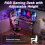 160cm Long T-Shape Gaming Desk Height Adjustable RGB Computer Table 2
