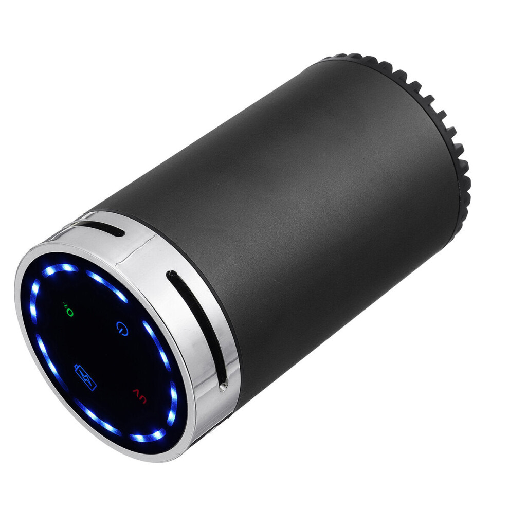 (Black) 3-in-1 Alloy Portable Anion Air Purifier Cleaner Sterilization Disinfection for Car Home Office UV Disinfection lamp