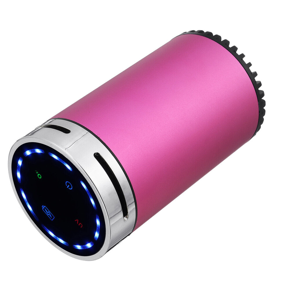 (Pink) 3-in-1 Alloy Portable Anion Air Purifier Cleaner Sterilization Disinfection for Car Home Office UV Disinfection lamp