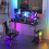 160cm Long T-Shape Gaming Desk Height Adjustable RGB Computer Table 3