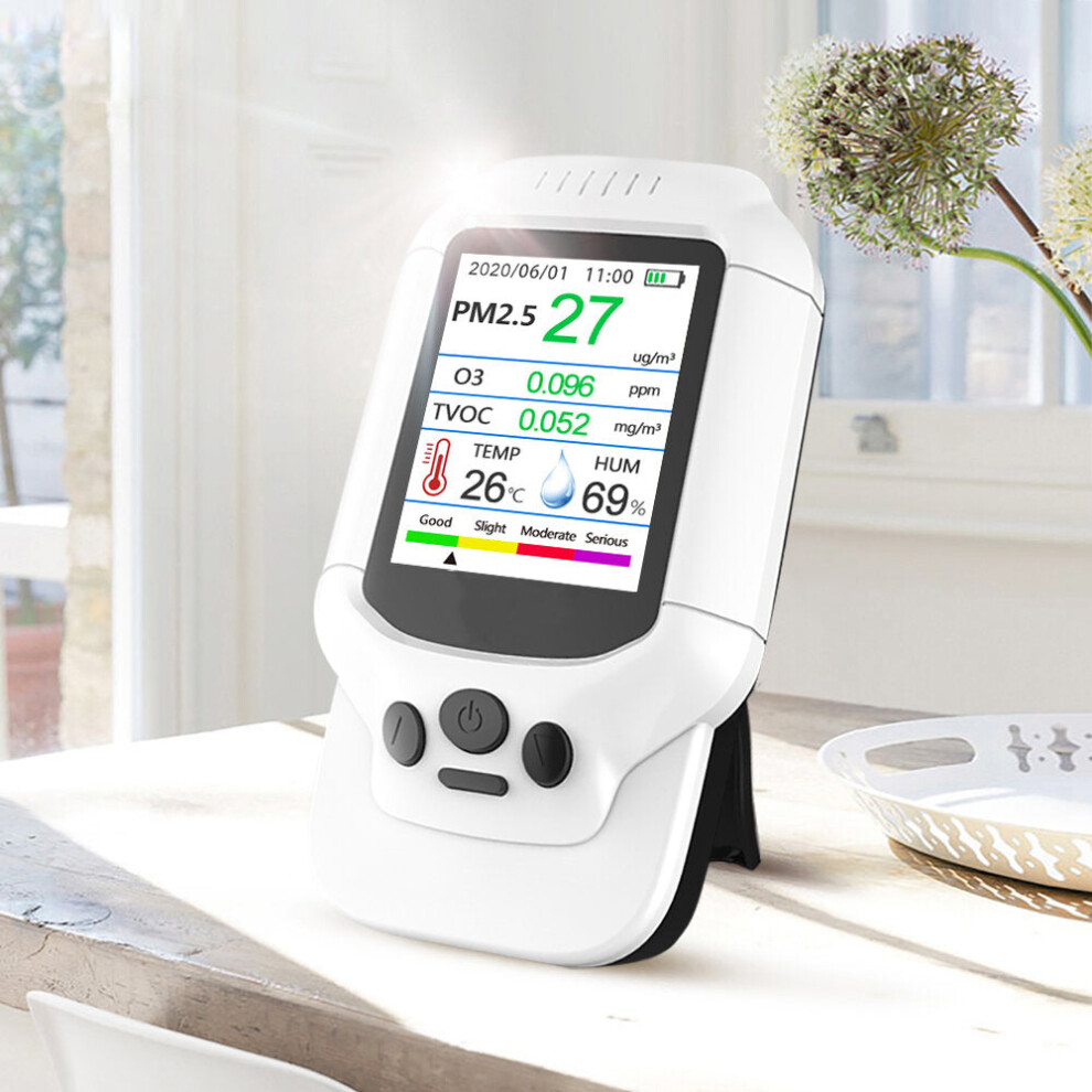 PM2.5 O Ozone TVOC Air Quality Tester USB Instrument 2.8 LCD Screen Carbon Dioxide Formaldehyde Dust Haze Meter