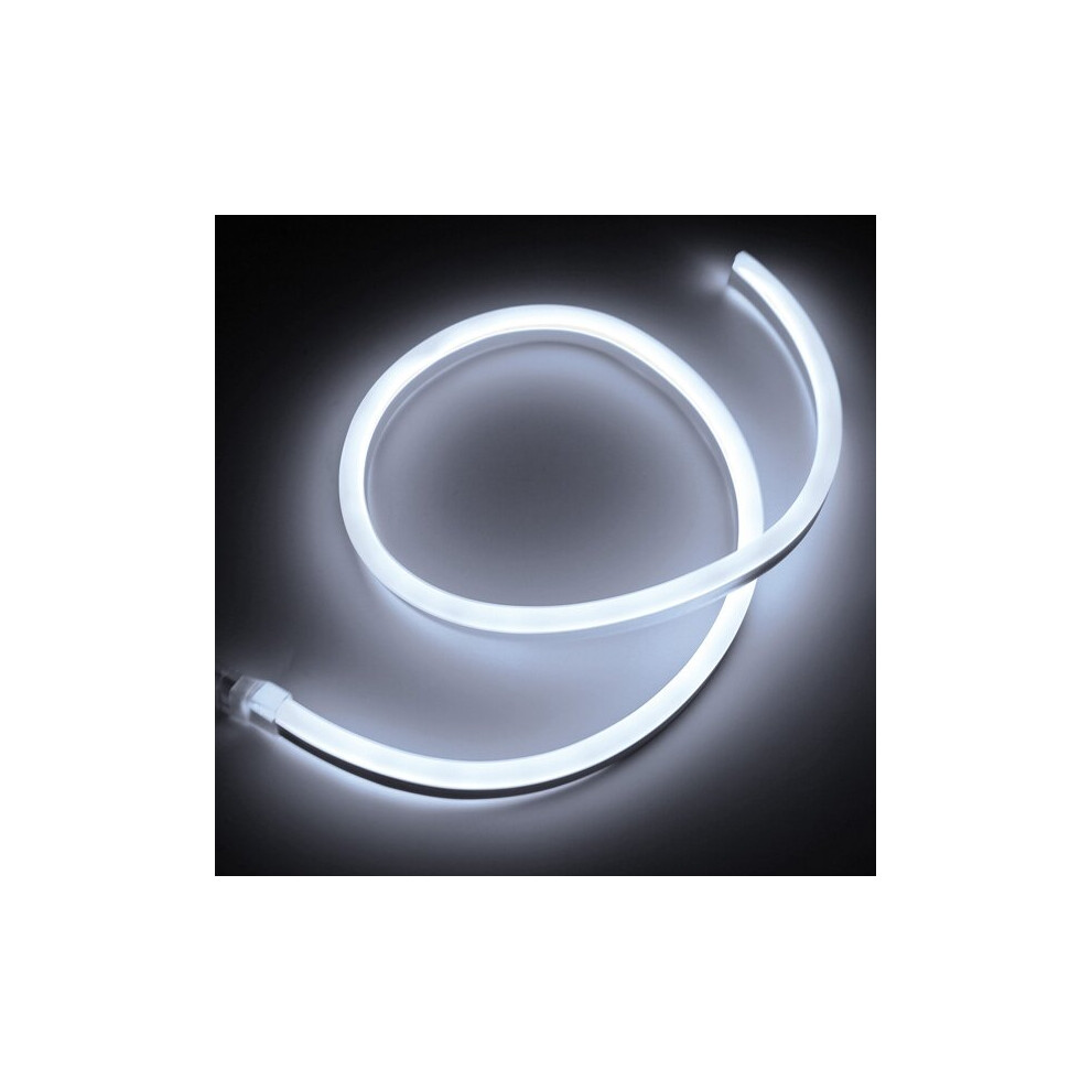 (Pure White) 1M 2835 LED Flexible Neon Rope Strip Light Xmas Outdoor Waterproof 220V