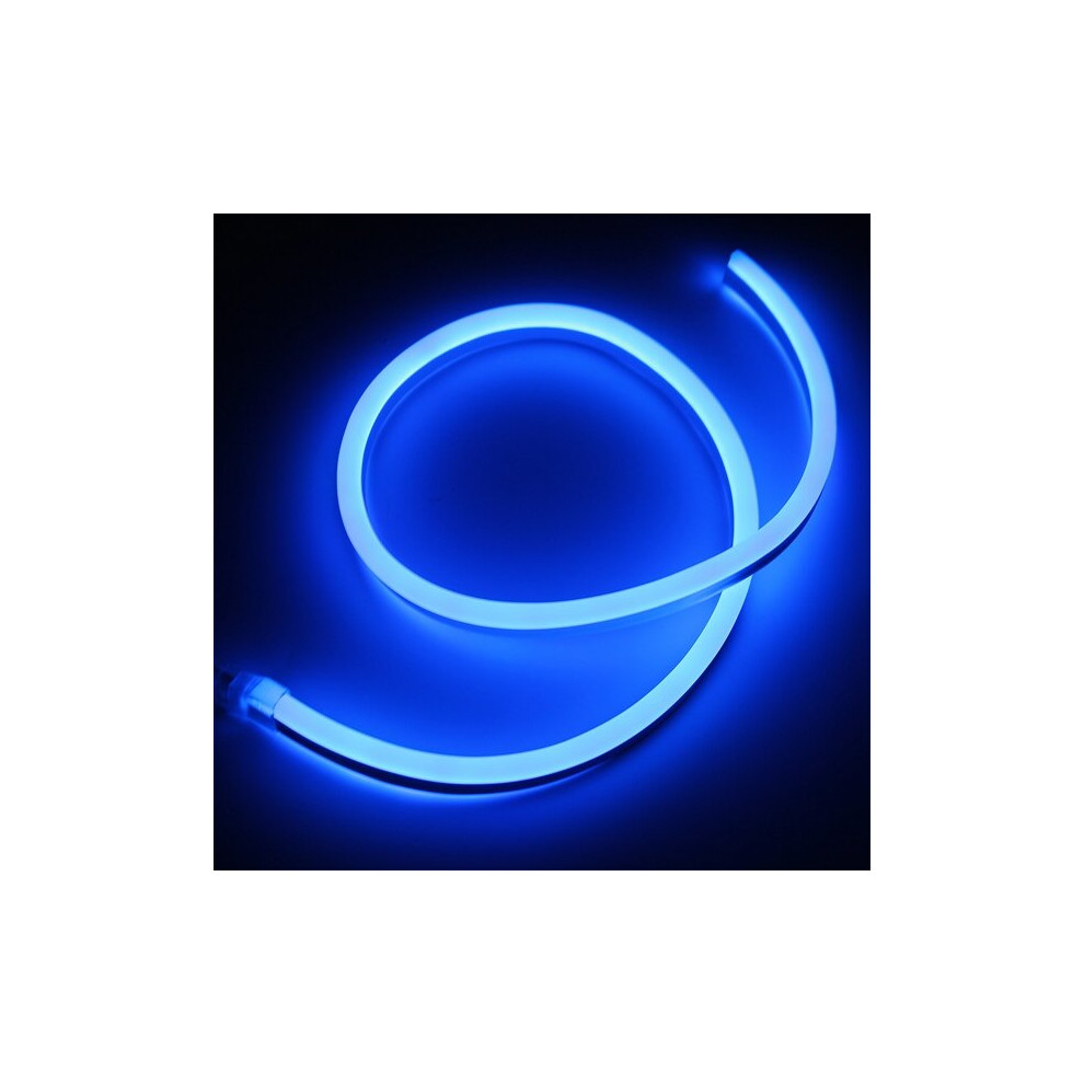 (Blue) 1M 2835 LED Flexible Neon Rope Strip Light Xmas Outdoor Waterproof 220V
