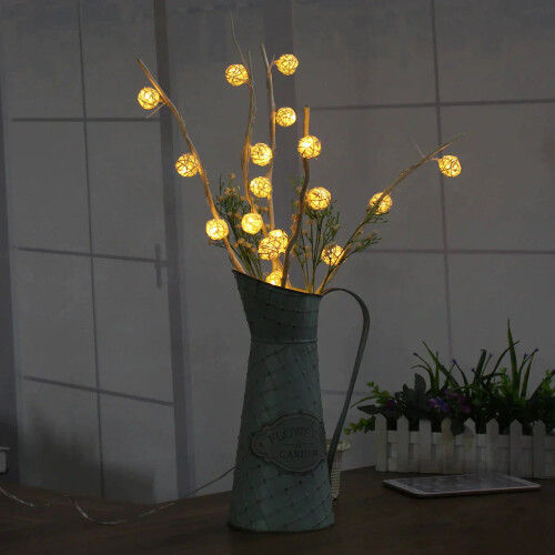 (Warm White) 5M White Warm White 25LED Twig Tree Branches Table Holiday String Light Decoration AC110-220V