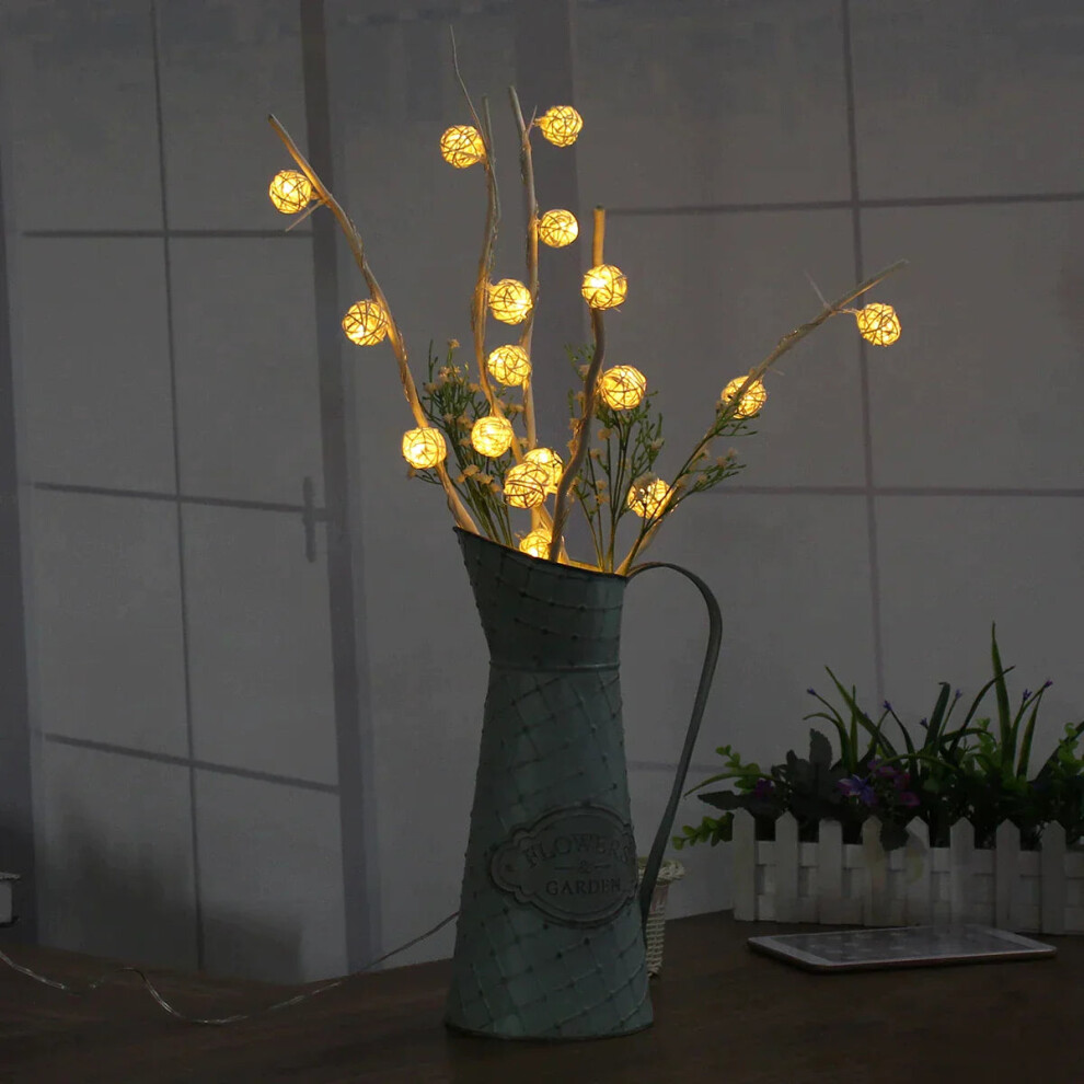 (Warm White) 5M White Warm White 25LED Twig Tree Branches Table Holiday String Light Decoration AC110-220V