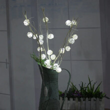 (White) 5M White Warm White 25LED Twig Tree Branches Table Holiday String Light Decoration AC110-220V
