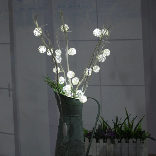 (White) 5M White Warm White 25LED Twig Tree Branches Table Holiday String Light Decoration AC110-220V