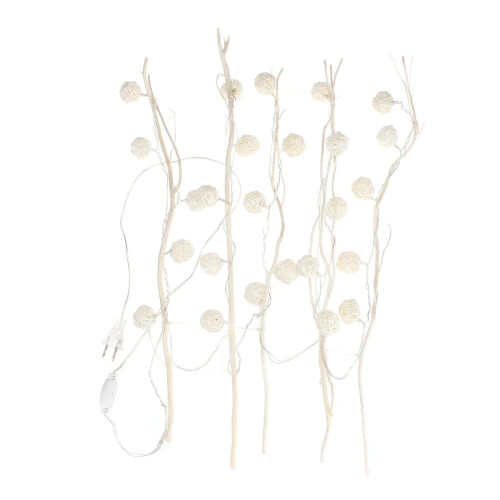 (White) 5M White Warm White 25LED Twig Tree Branches Table Holiday String Light Decoration AC110-220V 1