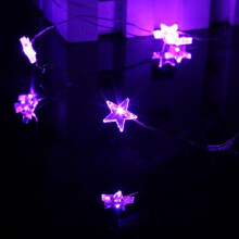 (Purple) 1M 10 LED Battery Powered Star String Fairy Light For Chirstmas Party Weddinng Decor
