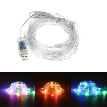 (Battery Power, 7M) 8 Modes 7M/12M 50LED/100LED USB/Battery Powered Stripe Party Lights Decorative Lamp Christmas Tree Waterproof Kit