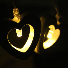 (Warm White) Battery Operated 20LED Heart Shape String Fairy Light for Party Decor