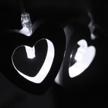 (White) Battery Operated 20LED Heart Shape String Fairy Light for Party Decor