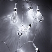 (Pure White) Battery Operated 2.2M 20LEDs Moroccan Bulbs Fairy String Lights for Christmas Wedding Decor