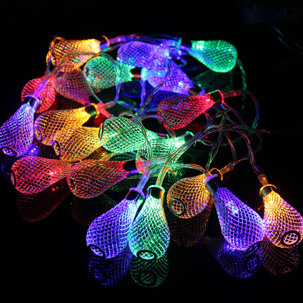 (Colorful) Battery Operated 2.2M 20LEDs Moroccan Bulbs Fairy String Lights for Christmas Wedding Decor