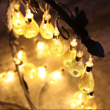 (Warm White) Battery Operated 2.2M 20LEDs Moroccan Bulbs Fairy String Lights for Christmas Wedding Decor