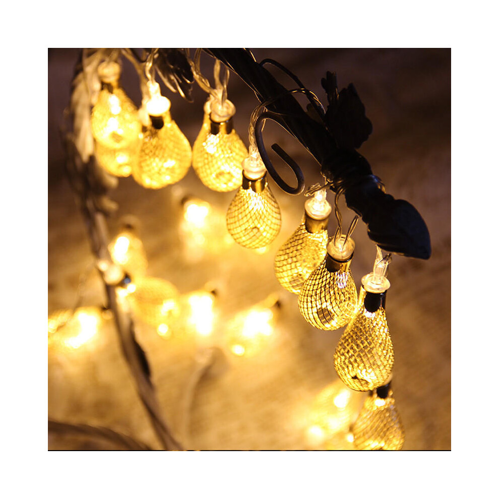 (Warm White) Battery Operated 2.2M 20LEDs Moroccan Bulbs Fairy String Lights for Christmas Wedding Decor