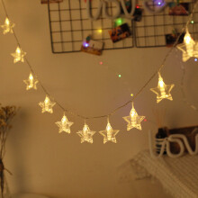 (Warm White) Battery Operated 6M Warm White Colorful 40 LED Star Photo Clips String Light Christmas Wedding Decor