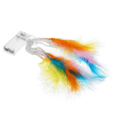 (1.2m) Battery Powered 1.2M 2.2M Colorful Feather Shaped Warm White Indoor Fairy String Light For Christmas