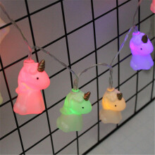 (Purple) Battery Powered 1.7M 10LEDs Unicorn Indoor Fairy String Lights For Wedding Christmas