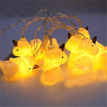 (Yellow) Battery Powered 1.7M 10LEDs Unicorn Indoor Fairy String Lights For Wedding Christmas