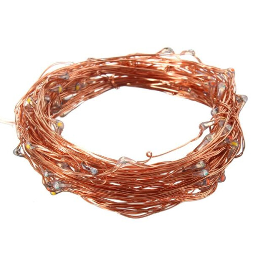 (Blue) Battery Powered 10M Waterproof Copper Wire Black Shell Fairy String Light For Christmas Wedding 2