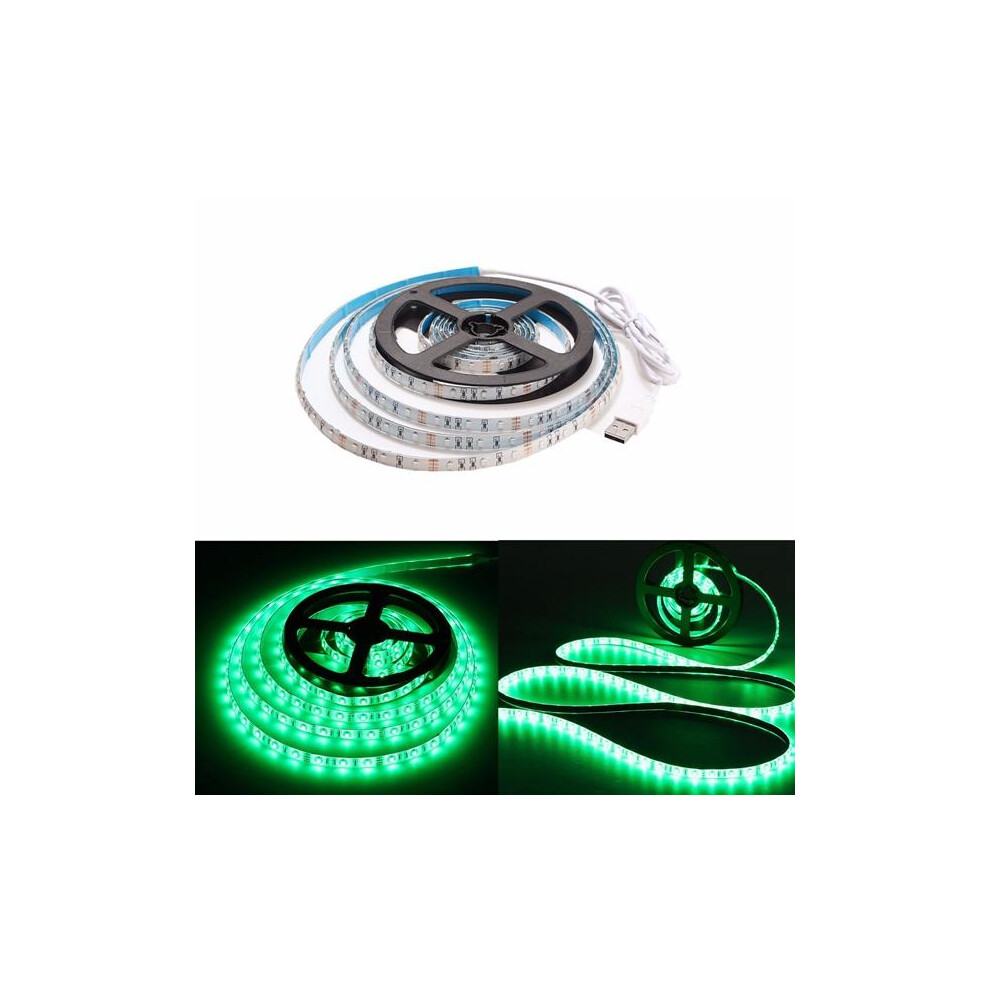 (Green) 2M Waterproof USB SMD3528 TV Background Computer LED Strip Tape Flexible Light DC5V