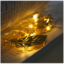 (Warm White) 1.6M 10LEDs Feather Shaped Iron Gold Indoor Fairy String Light For Wedding Christmas
