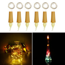(6pcs) 1X 6X 10X 12X Battery Operated 2M 20 LED Bottle Candle Wire String Light Fairy Strip Xmas Party Lamp