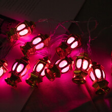 (Pink) 1.65M Gold Oil Lamp Battery Powered 10LED Fairy String Light for Holiday Christmas Indoor Home Decoration