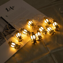 (Yellow) 1.65M Gold Oil Lamp Battery Powered 10LED Fairy String Light for Holiday Christmas Indoor Home Decoration