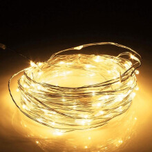 (Warm White) 20M LED Silver Wire Fairy String Light Christmas Wedding Party Lamp 12V
