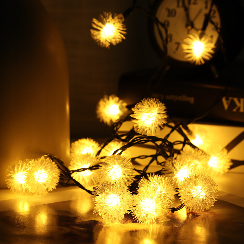 (Warm White, 20LED) 20/30/50/100LED Solar String Light Ball Waterproof Fairy Lamp Garden Outdoor Party Christmas Decoration