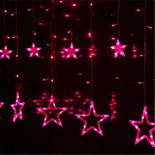 (Pink) 2M 138 LED Christmas Wedding Xmas Party Decor String Fairy Window Wall Star Light