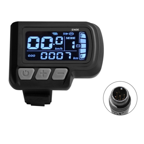 EN06 LCD-fietsdisplaymeter Snelheidsmeter met lichtconnector 6-pins 1