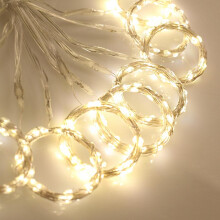 (Warm White) Battery Powered 3M*3M 300LED Curtain String Light Christmas Fairy Light with 13Key IR Remote Control