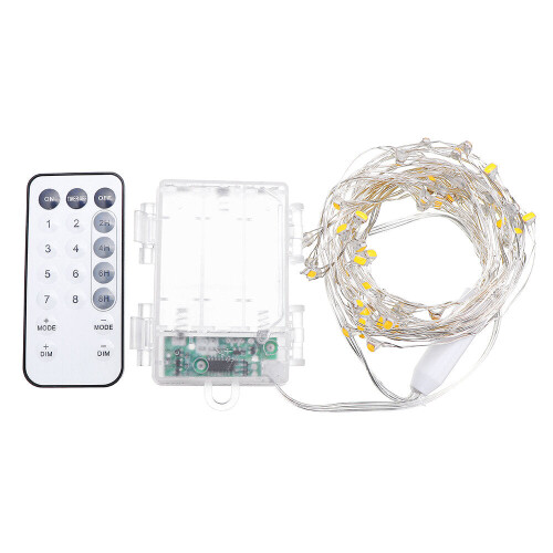 (Warm White) Battery Powered 8 Modes 10 Branches 60LED Peacock String Holiday Light with 19Keys Remote Control 1