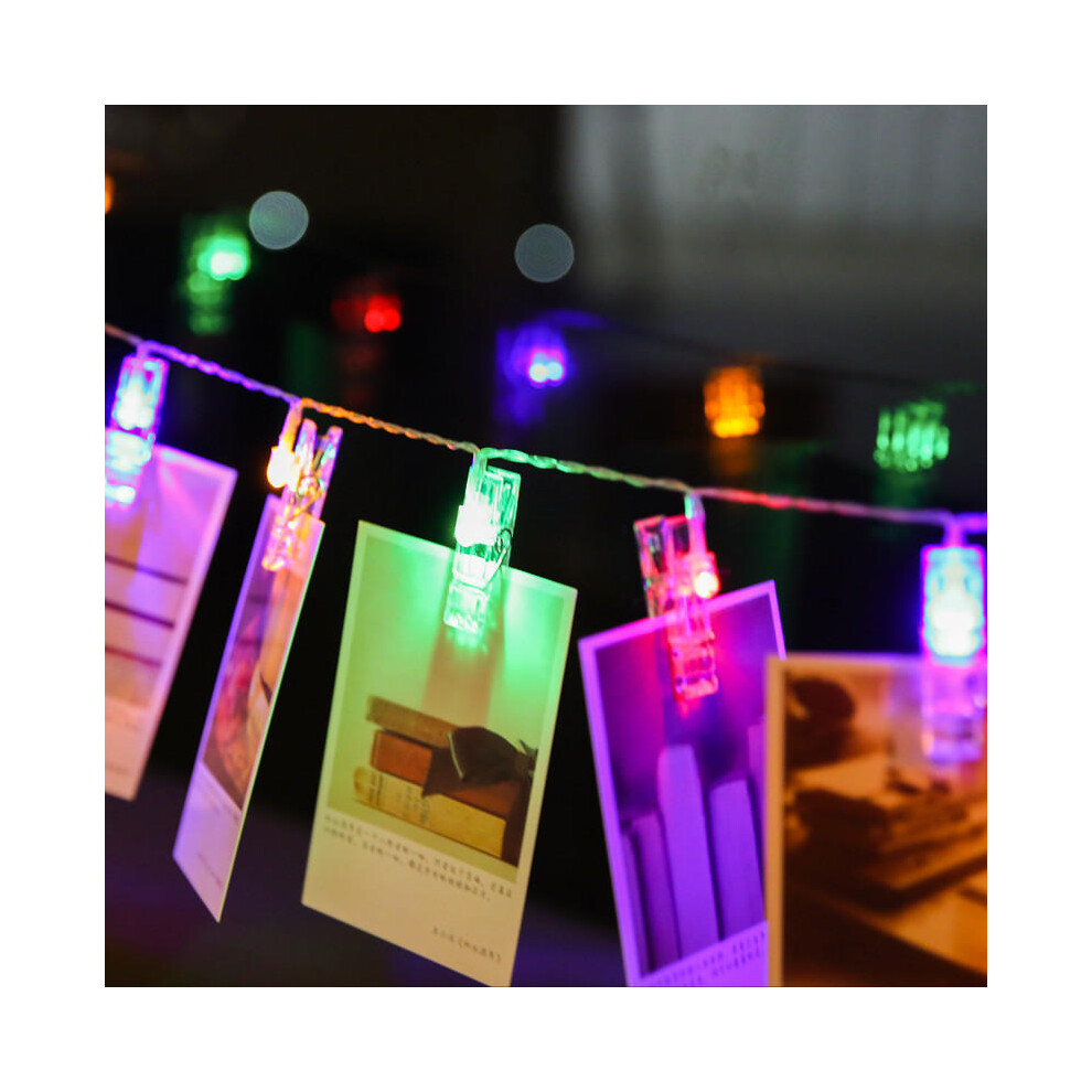 (Multicolor) Battery Powered 2.2M 20LED Photo Peg Clip Shape Fairy String Light for Hanging Card Picture-image-OPC-PGKP9TX-NEW